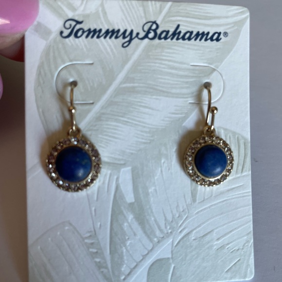 Tommy Bahama Jewelry - Tommy Bahama Lapis Drop Earrings with Rhinestones~Blue/Gold